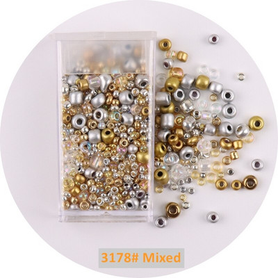 1 μπουκάλι Golden Spacer Glass Seed Beads Multi Size Delica Beads Bugles Tube For DIY Γυναικεία Ενδύματα Κολιέ Αξεσουάρ ραπτικής