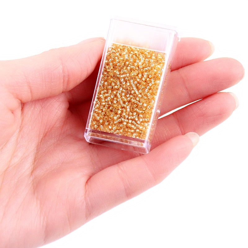 1 μπουκάλι Golden Spacer Glass Seed Beads Multi Size Delica Beads Bugles Tube For DIY Γυναικεία Ενδύματα Κολιέ Αξεσουάρ ραπτικής