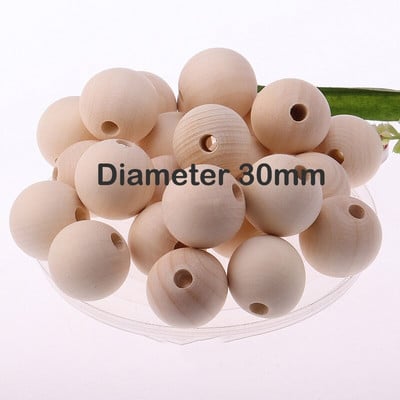 Koka krelles Dabīgas apaļas koka brīvas krelles Koka starplikas krelles amatniecības dekorēšanai un DIY amatniecībai 6/8/12/14/18/20/25/30