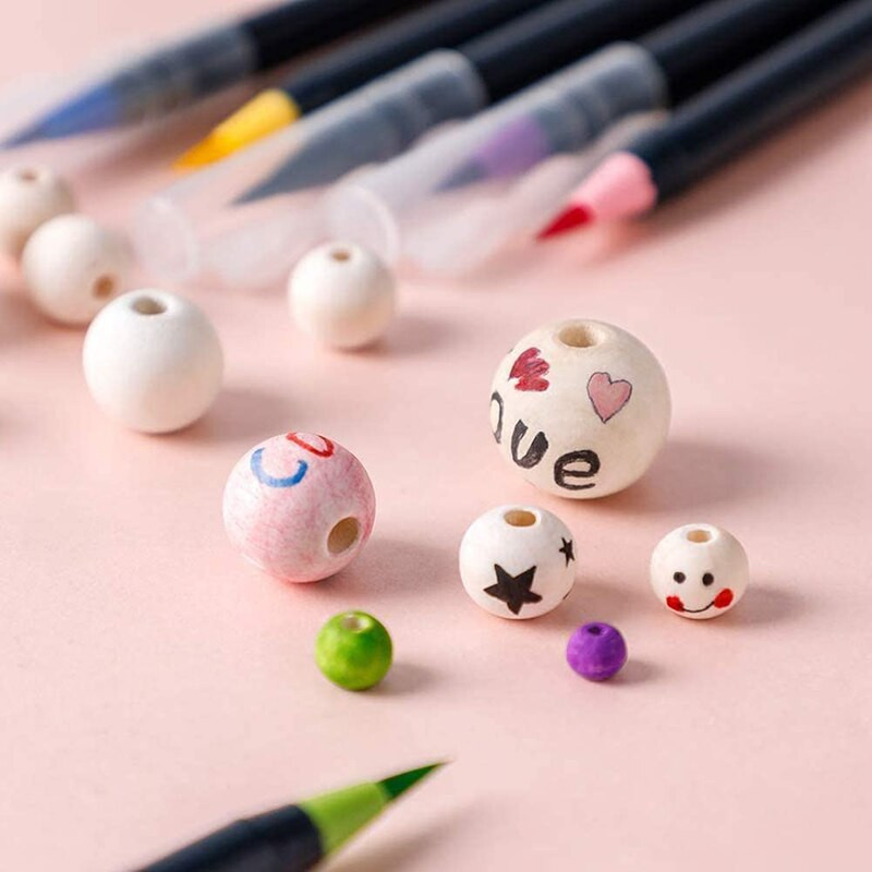 Koka krelles Dabīgas apaļas koka brīvas krelles Koka starplikas krelles amatniecības dekorēšanai un DIY amatniecībai 6/8/12/14/18/20/25/30