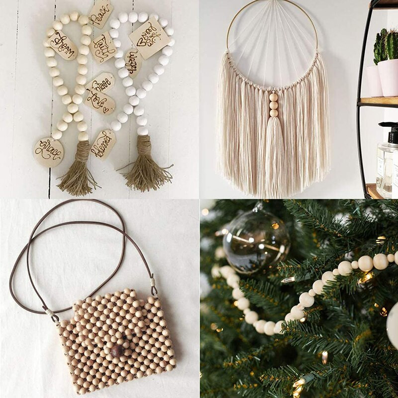 Koka krelles Dabīgas apaļas koka brīvas krelles Koka starplikas krelles amatniecības dekorēšanai un DIY amatniecībai 6/8/12/14/18/20/25/30