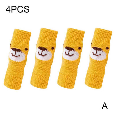 4 бр. Домашни любимци против мръсни чорапи Клинове до коляното Ботуши за кучета Чорапи Чорапи за котешки крака Зимен топъл протектор за крака Кучета Котка Кученца Чорапи Капак