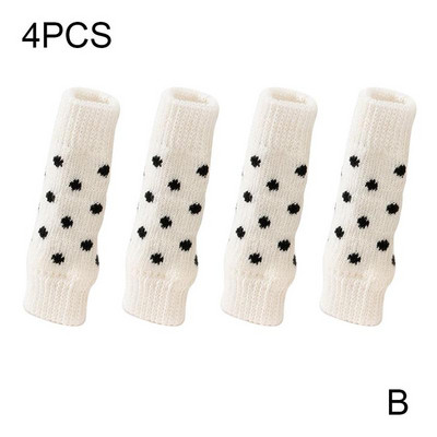 4 бр. Домашни любимци против мръсни чорапи Клинове до коляното Ботуши за кучета Чорапи Чорапи за котешки крака Зимен топъл протектор за крака Кучета Котка Кученца Чорапи Капак