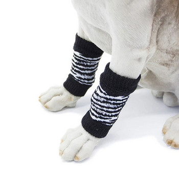 4 τμχ Κολάν κατοικίδιων ζώων κατά των βρώμικων Μποτάκια γόνατου για σκύλους Κάλτσες Teddy Leg Κάλτσα Χειμώνας Ζεστό προστατευτικό ποδιών Dogs Cat για κουτάβι Κάλτσες Κάλυμμα μανίκι