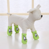 4vnt Šilti šuniuko šunų batai Minkšti mezginiai naminiams gyvūnėliams Kojinės Mielos animacinės neslystančios kojinės Kvėpuojančios naminių gyvūnėlių prekės S/M/L šuniukų kojinės