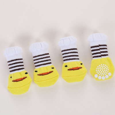 4vnt Šilti šuniuko šunų batai Minkšti mezginiai naminiams gyvūnėliams Kojinės Mielos animacinės neslystančios kojinės Kvėpuojančios naminių gyvūnėlių prekės S/M/L šuniukų kojinės