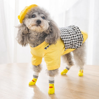 4бр. Сладки чорапи за домашни кучета с щампа против хлъзгане, котки, кученца, обувки, протектор за лапи, продукти за дребни породи шпицове, йоркски кучета, чихуахуа