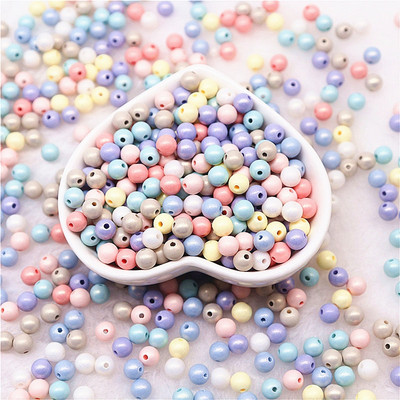 6mm 8mm 10mm Στρογγυλό Macaron ABS Imitation Pearls Beads Frosted Symphony Beads Crafts For DIY βραχιόλια Κολιέ Κατασκευή κοσμημάτων