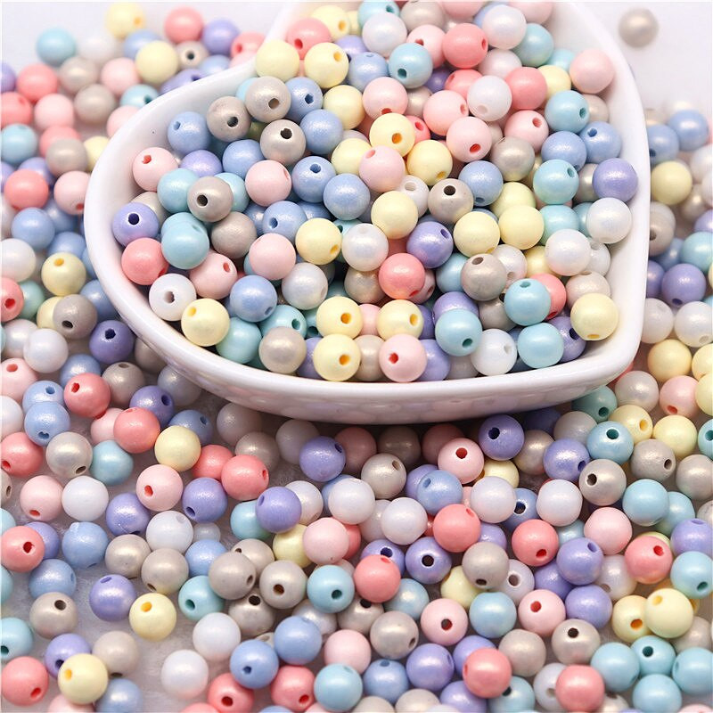 6mm 8mm 10mm Στρογγυλό Macaron ABS Imitation Pearls Beads Frosted Symphony Beads Crafts For DIY βραχιόλια Κολιέ Κατασκευή κοσμημάτων