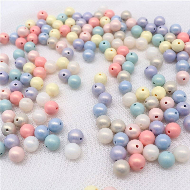 6mm 8mm 10mm Στρογγυλό Macaron ABS Imitation Pearls Beads Frosted Symphony Beads Crafts For DIY βραχιόλια Κολιέ Κατασκευή κοσμημάτων