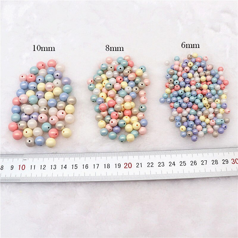 6mm 8mm 10mm Στρογγυλό Macaron ABS Imitation Pearls Beads Frosted Symphony Beads Crafts For DIY βραχιόλια Κολιέ Κατασκευή κοσμημάτων
