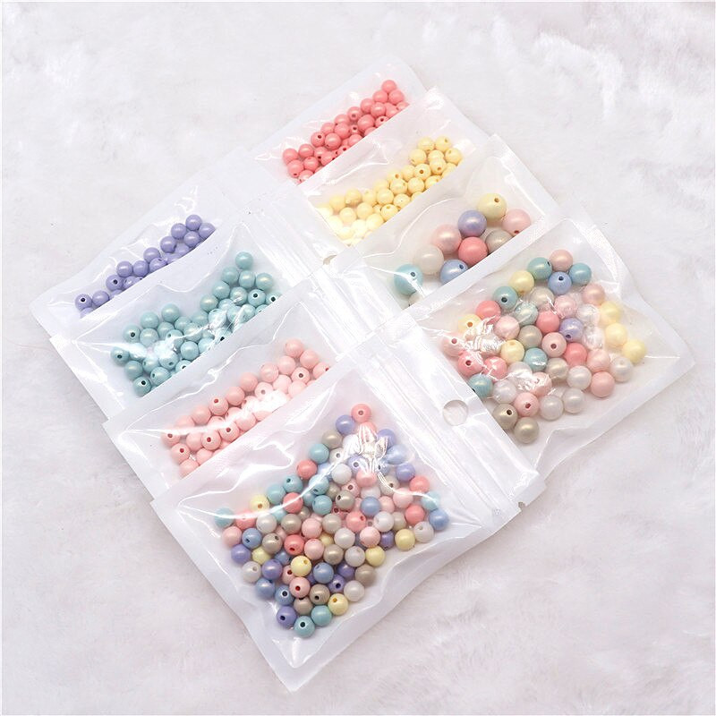 6mm 8mm 10mm Στρογγυλό Macaron ABS Imitation Pearls Beads Frosted Symphony Beads Crafts For DIY βραχιόλια Κολιέ Κατασκευή κοσμημάτων