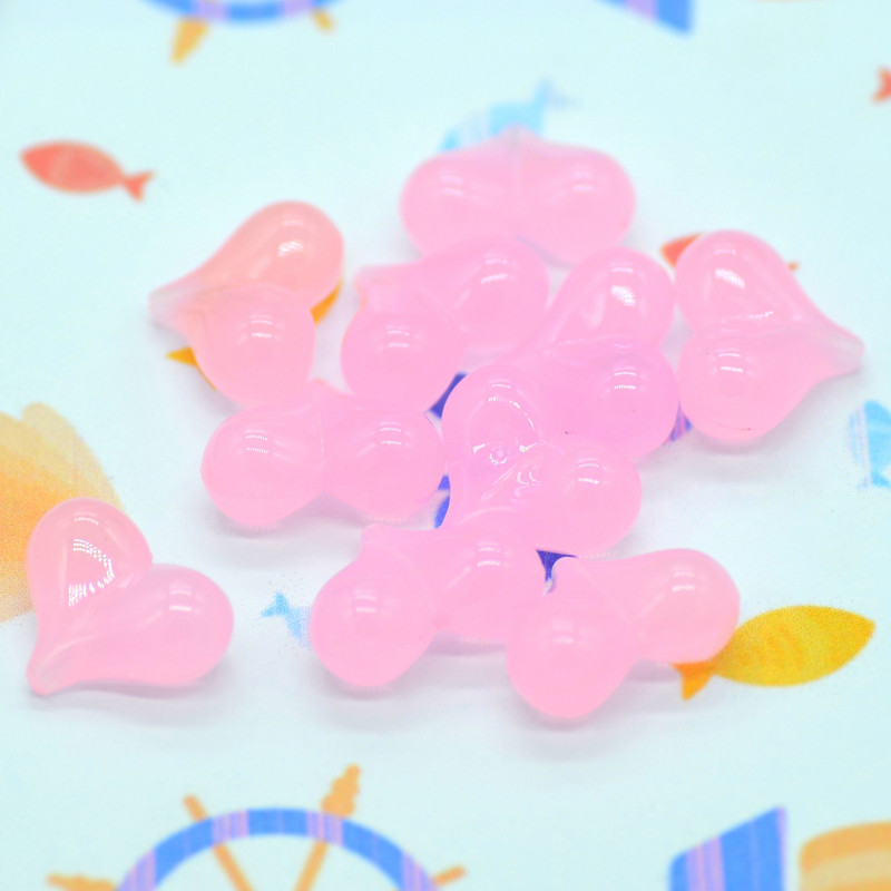 10 ks ružových akrylových želé korálok v tvare srdca, DIY šperky, remeselné potreby, svadobné dekorácie, šperky na oslavu bábätka