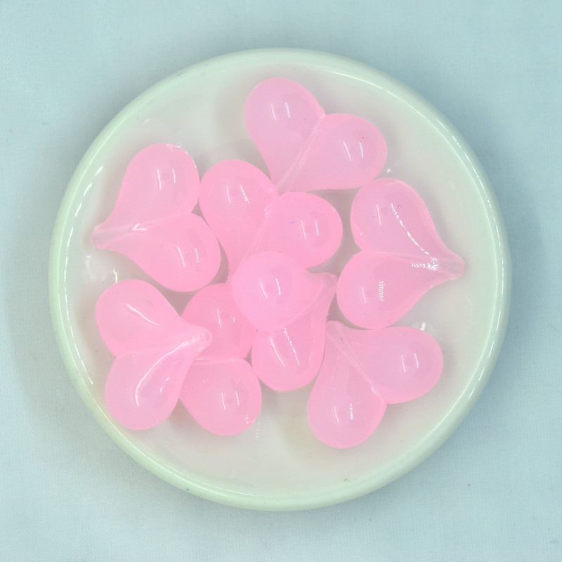 10 ks ružových akrylových želé korálok v tvare srdca, DIY šperky, remeselné potreby, svadobné dekorácie, šperky na oslavu bábätka