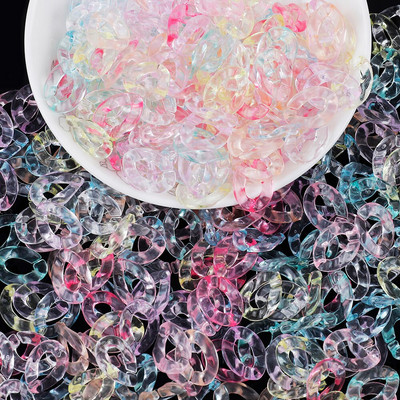 11 mm 50 tk läbipaistvad akrüülist keti lingid Tähekujulised helmed lahtised vahehelmed ehete valmistamiseks DIY käevõru tarvikud V0826