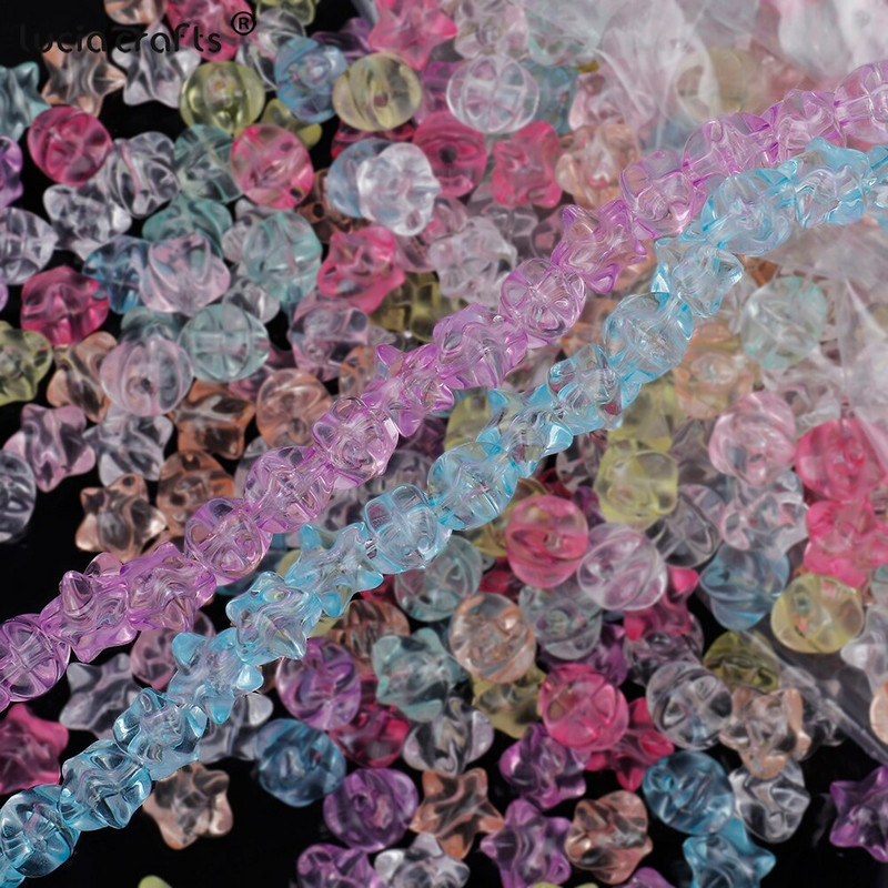 11 mm 50 tk läbipaistvad akrüülist keti lingid Tähekujulised helmed lahtised vahehelmed ehete valmistamiseks DIY käevõru tarvikud V0826