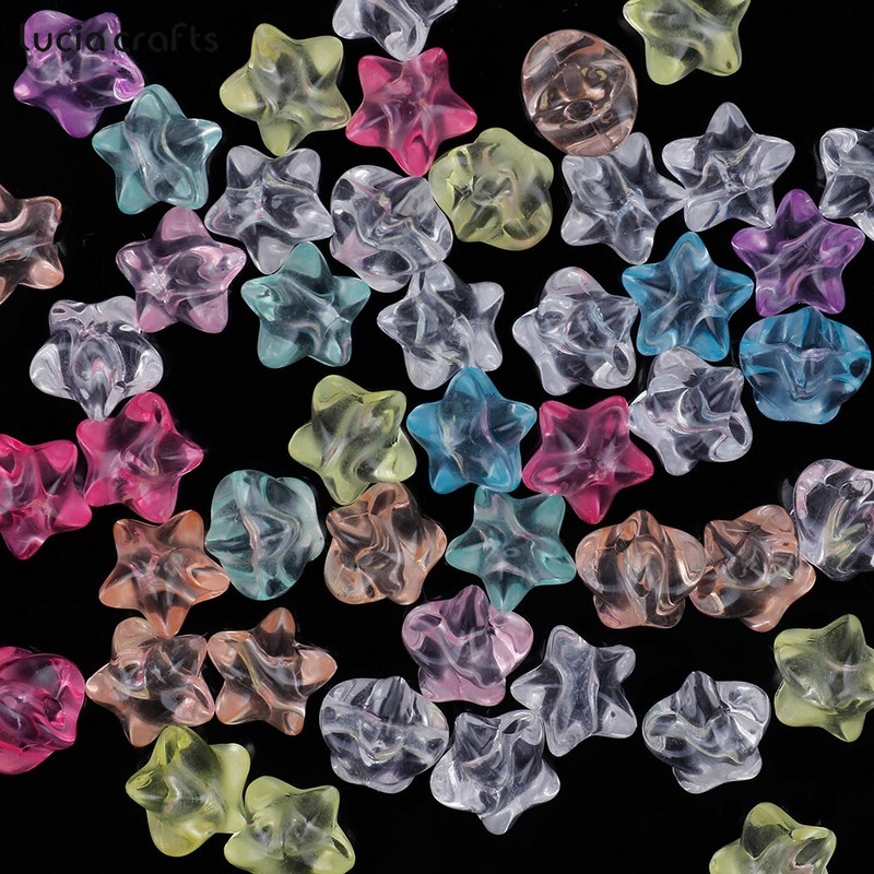 11 mm 50 tk läbipaistvad akrüülist keti lingid Tähekujulised helmed lahtised vahehelmed ehete valmistamiseks DIY käevõru tarvikud V0826