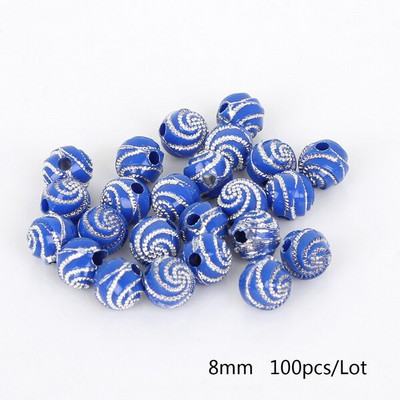 100 tükki/partii 8 mm läikiv akrüülist ümmargune pallivahetükk lahtised helmed meisterdamiseks käevõru kaelakee ehete valmistamiseks ja rõivaste kaunistamiseks