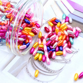 Uus 4x8mm 300 tk/partii riisi kuju mitmevärvilised imitatsioonid pärlid helmed käsitöö kaunistus DIY käevõrud kaelakeed ehete tegemine