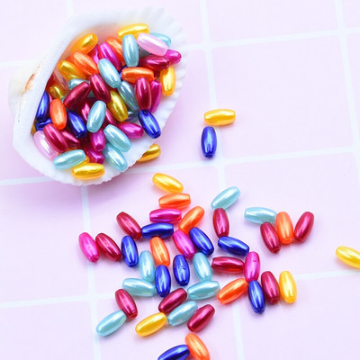 Uus 4x8mm 300 tk/partii riisi kuju mitmevärvilised imitatsioonid pärlid helmed käsitöö kaunistus DIY käevõrud kaelakeed ehete tegemine