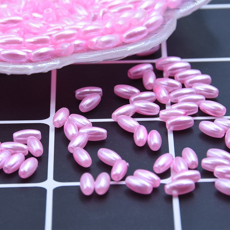 Uus 4x8mm 300 tk/partii riisi kuju mitmevärvilised imitatsioonid pärlid helmed käsitöö kaunistus DIY käevõrud kaelakeed ehete tegemine