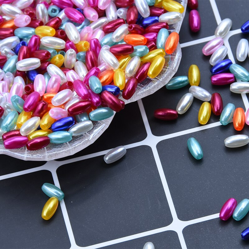 Uus 4x8mm 300 tk/partii riisi kuju mitmevärvilised imitatsioonid pärlid helmed käsitöö kaunistus DIY käevõrud kaelakeed ehete tegemine