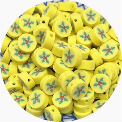 30 ks/sada 10 mm vianočné hlinené dištančné korálky z polymérovej hliny na výrobu šperkov, DIY ručne vyrobené doplnky