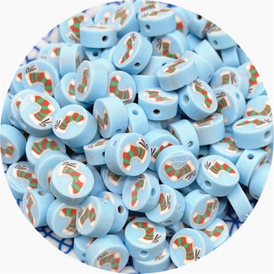 30 ks/sada 10 mm vianočné hlinené dištančné korálky z polymérovej hliny na výrobu šperkov, DIY ručne vyrobené doplnky