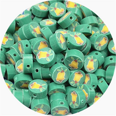 30 ks/sada 10 mm vianočné hlinené dištančné korálky z polymérovej hliny na výrobu šperkov, DIY ručne vyrobené doplnky