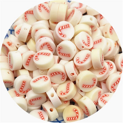 30 ks/sada 10 mm vianočné hlinené dištančné korálky z polymérovej hliny na výrobu šperkov, DIY ručne vyrobené doplnky