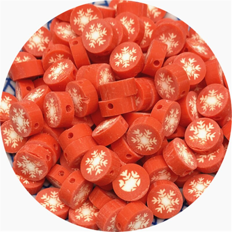 30 ks/sada 10 mm vianočné hlinené dištančné korálky z polymérovej hliny na výrobu šperkov, DIY ručne vyrobené doplnky