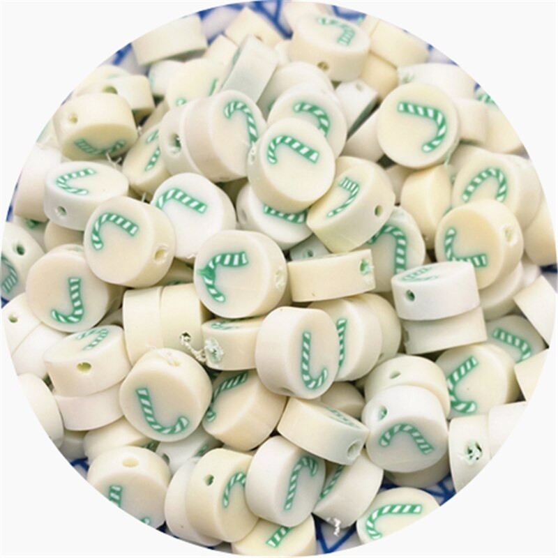 30 ks/sada 10 mm vianočné hlinené dištančné korálky z polymérovej hliny na výrobu šperkov, DIY ručne vyrobené doplnky