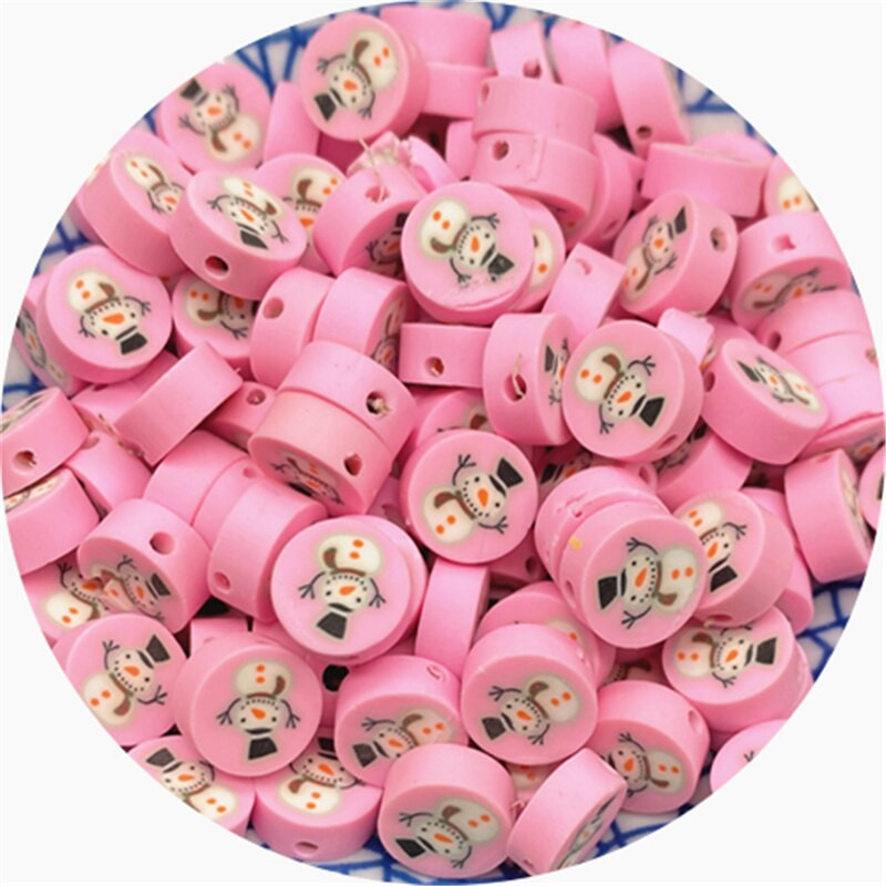 30 ks/sada 10 mm vianočné hlinené dištančné korálky z polymérovej hliny na výrobu šperkov, DIY ručne vyrobené doplnky