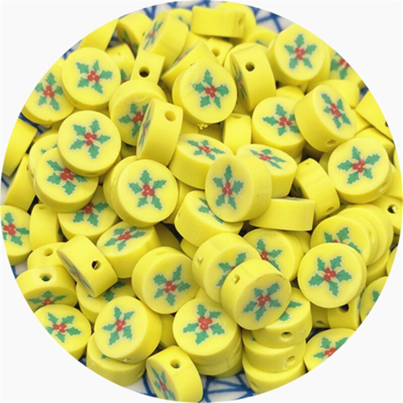 30 ks/sada 10 mm vianočné hlinené dištančné korálky z polymérovej hliny na výrobu šperkov, DIY ručne vyrobené doplnky