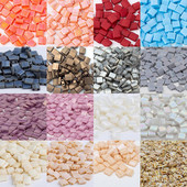 Korálky Taidian Miyuki Tila 5x5x1,9 mm, pevné nepriehľadné sklenené perly na výrobu korálkových náramkov, univerzálne, 10 g/tuba