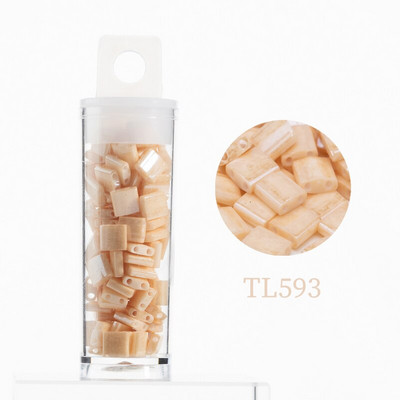 Korálky Taidian Miyuki Tila 5x5x1,9 mm, pevné nepriehľadné sklenené perly na výrobu korálkových náramkov, univerzálne, 10 g/tuba