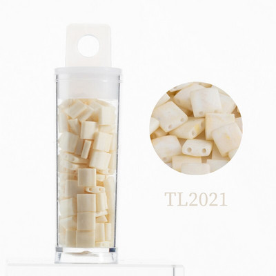 Korálky Taidian Miyuki Tila 5x5x1,9 mm, pevné nepriehľadné sklenené perly na výrobu korálkových náramkov, univerzálne, 10 g/tuba