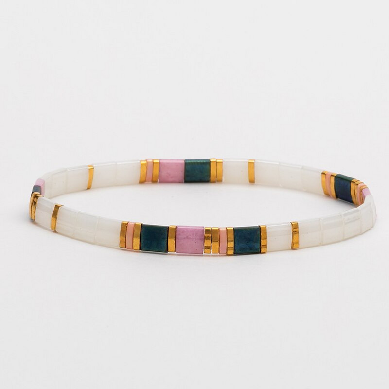 Korálky Taidian Miyuki Tila 5x5x1,9 mm, pevné nepriehľadné sklenené perly na výrobu korálkových náramkov, univerzálne, 10 g/tuba