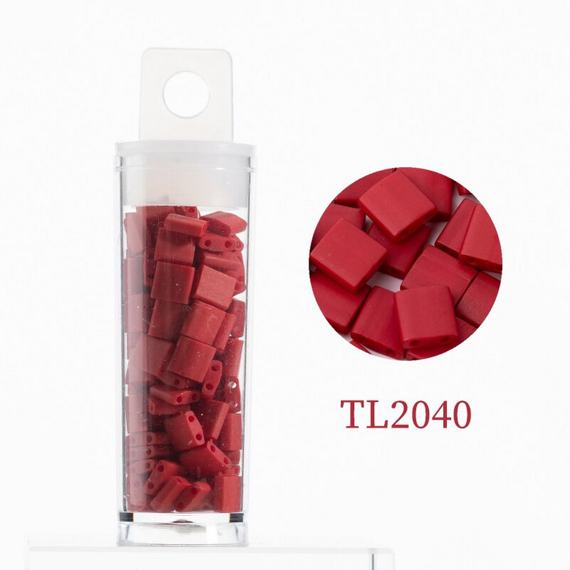 Korálky Taidian Miyuki Tila 5x5x1,9 mm, pevné nepriehľadné sklenené perly na výrobu korálkových náramkov, univerzálne, 10 g/tuba
