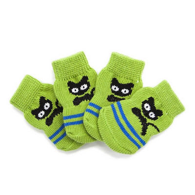 Čivava Hrubý chránič labiek Protišmyková sada topánok Doplnky 4 ks Potlač Psy Malé mačky Pletené Teplé Šteniatka Športové Ponožky