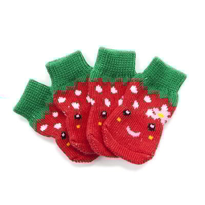 Čivava Hrubý chránič labiek Protišmyková sada topánok Doplnky 4 ks Potlač Psy Malé mačky Pletené Teplé Šteniatka Športové Ponožky