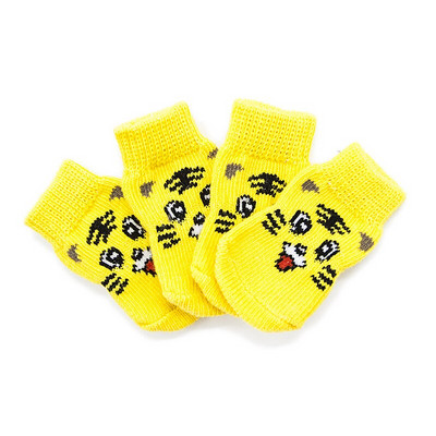 Čivava Hrubý chránič labiek Protišmyková sada topánok Doplnky 4 ks Potlač Psy Malé mačky Pletené Teplé Šteniatka Športové Ponožky