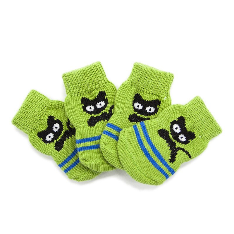 Čivava Hrubý chránič labiek Protišmyková sada topánok Doplnky 4 ks Potlač Psy Malé mačky Pletené Teplé Šteniatka Športové Ponožky