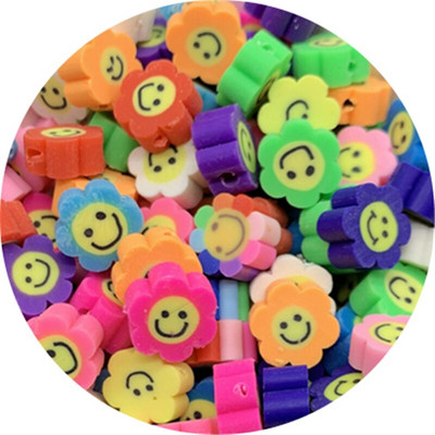 30 buc 10 mm margele de floarea soarelui Smiley margele distanțiere de argilă margele de lut polimeric pentru realizarea de bijuterii DIY handmade charm brățară colier