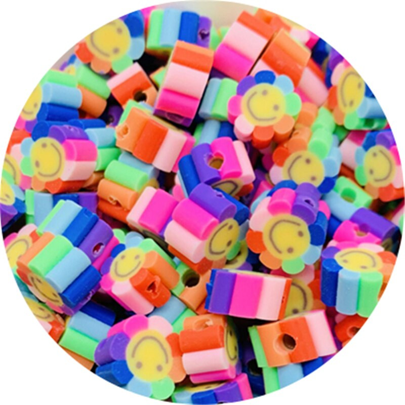 30 buc 10 mm margele de floarea soarelui Smiley margele distanțiere de argilă margele de lut polimeric pentru realizarea de bijuterii DIY handmade charm brățară colier