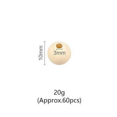 DIY 6–30 mm naturaalsest puidust helmed ümmargused vahetükid puidust pärlitest pliivabad pallid.