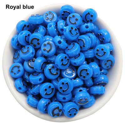 50/100 ks korálok smajlíkovej tváre 10 mm akrylové okrúhle šťastné tváre voľné dištančné korálky prívesky na výrobu šperkov DIY remeselné doplnky