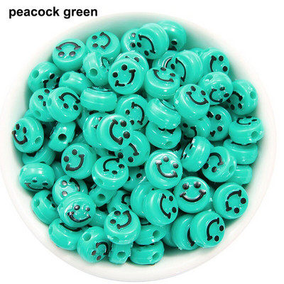 50/100 ks korálok smajlíkovej tváre 10 mm akrylové okrúhle šťastné tváre voľné dištančné korálky prívesky na výrobu šperkov DIY remeselné doplnky