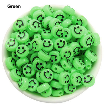 50/100 ks korálok smajlíkovej tváre 10 mm akrylové okrúhle šťastné tváre voľné dištančné korálky prívesky na výrobu šperkov DIY remeselné doplnky