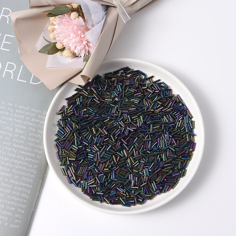 300Gb 2x6mm Taisnas Bugles Brīvi stikla sēklu starplikas caurule Leptospira krelles rotaslietu izgatavošanai DIY apģērbu šūšanas piederumi